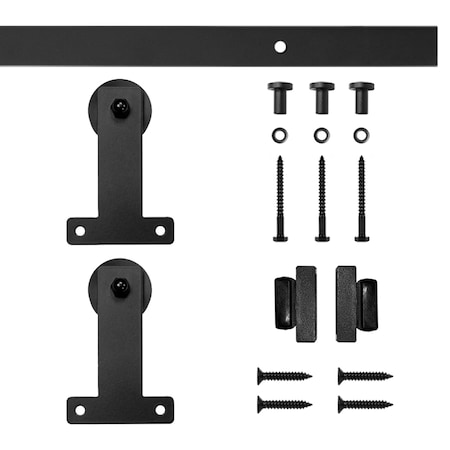 Quiet Glide Soft Close 48" Black Front Mount Mini Single Barn Door Hardware NT.1310.04.08-48-SC